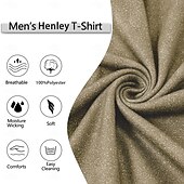 levne Etnický styl-Pánské Palma Tričko Tričko Henley Trička Krátký rukáv Designové Základní Klasické Venkovní Ležérní Denní Léto Tmavěhnědá Šedá Khaki Henley Tričko Henley