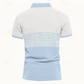 preiswerte Bedrucktes Poloshirt für Herren-Herren Polo Polo mit Knopfleiste Lässig Sport Revers Kurzarm Mode Basic Streifen Knöpfe Sommer Frühling Blau Grün Polo