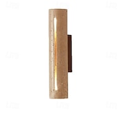 cheap Indoor Wall Lights-Indoor Double Head Up and Down Wall Lamp, Japanese Wabi-sabi Style, Natural Yellow, Travertine, Bedroom, Living Room, Back Wall, Corridor, Hotel