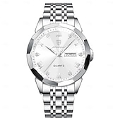 economico Orologi meccanici-Orologi da uomo di lusso, alla moda, originali, al quarzo, da polso, impermeabili, luminosi, con data e settimana.