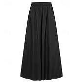 economico gamba larga e vita alta-Per donna Gamba larga Pantaloni Eleganti Streetwear Casual Lunghezza intera Naturale Semplice Elastico in vita Comodo All&#039;aperto All&#039;aperto Abbigliamento casual alla moda Cammello Nero Blu Autunno