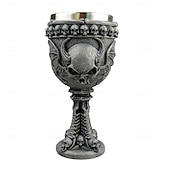 baratos Halloween Cozinha-Taça de vinho com esqueleto de Halloween, taça de vinho tinto com caveira de diabo gótico e forro de aço inoxidável, decoração assustadora de Halloween para festa ou presente