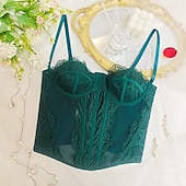 olcso fűző-Retró Középkori Reneszánsz Fűző Prsluk Bustier Jelmez Női Kelta Fantasy Mindszentek napja Farsang Parti Alkalmi / Napi LARP Felnőttek Fűző
