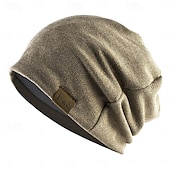 cheap Beanie Hat-Men&#039;s Beanie Hat Black Red Cotton Mesh Knitted Modern Contemporary Daily Wear Vacation Solid / Plain Color Lightweight Materials Convenient