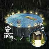 baratos Luzes Subaquáticas-10 peças de luzes solares para piscina rgb que mudam de cor, luzes solares para cerca, luzes noturnas para piscina, para festas de verão, piscina, jardim, iluminação e decoração
