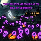cheap Landscape Lights-1 Pc Outdoor Solar Firefly Lights Halloween 8-Head Skull Eye Insertion Lamp Courtyard Garden Party Horror and Weird Festival Atmosphere Decorative Lights