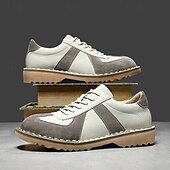 abordables Occasionnel-Homme Derby Marche ancien Affaires Occasionnel Quotidien Daim Cuir fendu Confortable Antidérapant À lacets Gris&amp;Blanc Noir Printemps