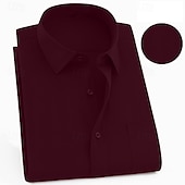 cheap Men&#039;s Dress Shirts-Men&#039;s Dress Shirt Non Iron Shirt Collared Shirt Button Up Shirt Plain Wedding Work Black White Yellow Pink Short Sleeve Square Neck Summer Clothing Apparel Print