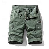 economico Classico-Per uomo Pantaloncini cargo Shorts Pantaloncini Estivi Coulisse Elastico in vita Multi-tasche Semplice Comodità Indossabile Lunghezza al ginocchio All&#039;aperto Sport Quotidiano Moda Casual Nero Cachi