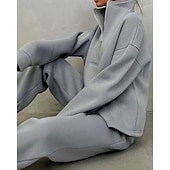 Χαμηλού Κόστους Αθλητικά κοστούμια-Γυναικεία Φόρμα Αθλητικές Φόρμες Φούτερ με πουλόβερ Τσέπη με φερμουάρ Μονόχρωμο Ρούχα σύνολα Φθινόπωρο Μαύρο Κίτρινο Σπαντέξ Προπόνηση Ένδυση γυμναστικής και άθλησης Τρέξιμο