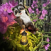 halpa Maisemavalot-1 kpl kiipeilevä pesukarhupatsas, jossa on aurinkokennolla toimiva vedenpitävä valo, puutarhaterassilla ja parvekkeella riippuva koristevalo, söpö eläinmaisemavalo