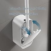 abordables Aparatos para el baño-Cepillo de baño doméstico, limpiador de inodoro de mango largo, montaje en pared, diseño en forma de S