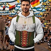 preiswerte Kapuzenpullover-Oktoberfestbier Kapuzensweatshirt Druck Fronttasche Grafik Für Herren Erwachsene Karneval Oktoberfestbier 3D-Druck Urlaub Party