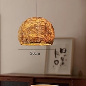 Недорогие В форме фонаря-Люстра из ротанга в стиле ваби-саби, винтажная креативная люстра из ротанга ручной работы для гостиной столовой