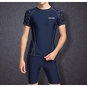 halpa Ihottumavartiot-Miesten Rashguard-uimapuku UPF50+ Nopea kuivuminen Lyhythihainen Uima-asut Uimapuku 2-osainen Uinti Lainelautailu Tilkkutäkki Kesä