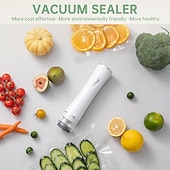 abordables Rangements pour la cuisine-Machine à emballer sous vide portable améliorée pour aliments, machine à emballer sous vide portable avec arrêt automatique &amp;filtre amovible, verrouillage fraîcheur 5x