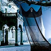 お買い得  ハロウィン-ハロウィンゴースト吊り下げデコレーション - 長さ137.8インチ、電源不要、屋内外のパーティーに最適