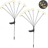abordables Luces de camino y linternas-Luces solares decorativas para jardín, luces solares para exteriores, impermeables, para patio, porche, parterres, suministros de jardinería de hadas, regalos, adornos navideños.
