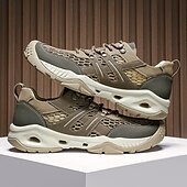 baratos Ténis para Homem-Tênis masculino cáqui para caminhada ao ar livre - tênis de corrida de trilha duráveis com malha respirável e sola antiderrapante para acampamentos, caminhadas e aventuras diárias ao ar livre