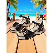 cheap Women&#039;s Flats-Women&#039;s White Platform Wedge Sandals with Double Buckle Straps – Boho - Chic Vacation Footwear for Beach Getaways &amp; Summer Trips