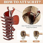 abordables Chignons-Lot de 2 postiches synthétiques ondulées et bouclées pour chignons, avec pinces détachables, faux chouchous, extension de queue de cheval, blond ensoleillé