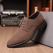 cheap Formal-Men&#039;s Oxfords Brogue Walking British PU Leather Suede Breathable Comfortable Slip Resistant Lace-up Dark Brown Black Blue Fall Winter