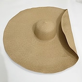preiswerte Hüte-übergroßer Strand-Strohhut Damenmode großer Sonnenhut mit breiter Krempe Sommer-Roll-up-weicher Sonnenhut geeignet für Strandhut faltbar