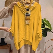 economico Camicie-Per donna Blusa Tinta unica Elegante Casual Mezza Manica Scollo a V Top Regolari Quotidiano Ferie Nero Bianco Giallo Blu marino Arancione Estate Autunno