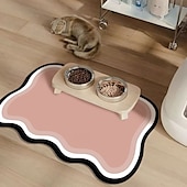 お買い得  玄関マット-ペットフィーディングマット、簡単クリーニング、防水、犬、猫マット、 raisedエッジ、プレースマットトレイ、床の食品のこぼれと水ボウルの混乱を止めるため
