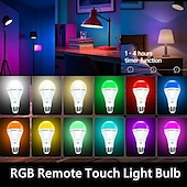cheap Home Appliances-LED Lamp Dimmable Multicolour RGB Light Bulb 2000 mah Rechargeable Bulb A65 Light Smart Remote Control Home Decor Outdoor Activities and Camping