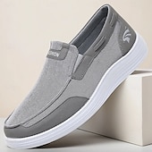 tanie Buty casual slip-on-szare, wsuwane, siatkowe trampki męskie, lekkie i wygodne, codzienne buty do chodzenia, biegania i aktywności na świeżym powietrzu