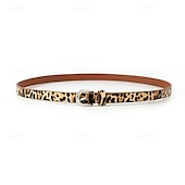 baratos Cintos para Homem-Homens Cinto Cinto para a Cintura Kakhi Marron PU Liga Ajustável Leopardo Ao ar livre Diário