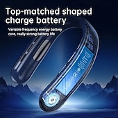 voordelige Ventilators-Nekventilator 10000 mAh mini bladeless stille nekbandventilator USB oplaadbaar LED digitaal display 5e versnelling luchtkoeler