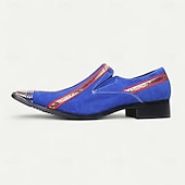 cheap Premium Leather Loafers-Men&#039;s Red Slip-On Leather Boots with Gold Tip Unique Printed Stripes–Modern Western Boots for Casual, Everyday Wear