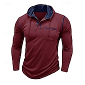 cheap Men&#039;s Casual T-shirts-Men&#039;s Tee Top Long Sleeve Shirt Long Sleeve Hooded Summer All Seasons Solid Color Daily Casual Street Style Hooded Outdoor Street Causal Light Blue White Black Top Tee for Men