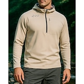 cheap Tops-Men&#039;s Hoodie Polo Sweatshirt Hiking top Long Sleeve Hoodie Tee Tshirt Top Outdoor Quick Dry Lightweight Breathable Quarter-Zip Polyester Black White Royal Blue Tennis Golf Running