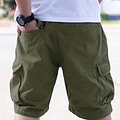 baratos Partes inferiores-Homens Bermuda Cargo Shorts de caminhada Ao ar livre Normal Secagem Rápida Leve Elástico Respirável Calção Bolsos Preto Verde Tropa Tênis Golfe Corrida S M L XL XXL