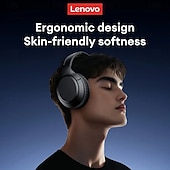 levne Herní headsety-Lenovo TH53 Bluetooth V5.4 sluchátka HiFi stereo zvuk s hudebním režimem, vestavěná sluchátka, 2 mikrofony pro HD hovory
