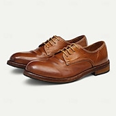 preiswerte Klassische Anzugschuhe-Herren Elegante Schuhe Spaziergang Leder Italienisches Vollnarbenleder Bequem Rutschfest Schnürung Schwarz Braun Kaffee