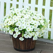 baratos Plantas Artificiais-Pacote com 8 flores artificiais de ipomeia, flores de plástico duráveis e resistentes ao desbotamento para decoração de primavera, Páscoa, Dia dos Namorados, Dia das Mães, decoração de jardim