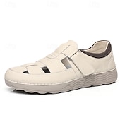 economico Sandali casual-Sneakers da uomo con cinturino in velcro color cuoio, tomaia traspirante e suola flessibile: scarpe comode ed eleganti per abbigliamento casual e attività all&#039;aperto