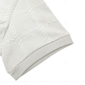 abordables Camiseta de punto gofre-Hombre Camiseta de gofre Camiseta Tee Camisa manga corta Manga Corta Cuello Barco Verano Todas las Temporadas Plano Moda Design Básico Jacquard Casual Vacaciones Calle Blanco Camiseta superior para