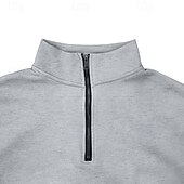 cheap Basic Sweatshirts-Men's Sweatshirt Quarter Zip Sweatshirt Apricot Black White Wine Red Half Zip Plain Sports &amp; Outdoor Daily Holiday Polyester Streetwear Basic Casual Summer Spring Clothing Apparel Hoodies Sweatshirts