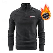 economico felpe in pile-Per uomo Felpa con zip Felpa con cappuccio in pile Nero Rosso Grigio Colletto Mao Semplice Con zip Zip a un quarto Sport &amp; Outdoor Casuale Quotidiano Streetwear Cool Abbigliamento Sportivo Autunno