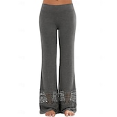 billiga Enkla Leggings-Dam Damasker Mode Streetwear Grundläggande Fullängd Hög midja Slät Bekväm Mjuk Elastisk Utomhus Gata Ljusgrått Mörkgrå Svart Sommar Vår Normal