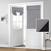 cheap Door Curtains-100% Blackout French Door Curtains, Privacy Door Curtains for Window, Room Darkening Blinds, Thermal Insulated Window Shades for Bedroom, 1 Panel