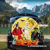 cheap Halloween Outdoor Decor-Halloween Trunk Treat Car Banner Car Decoration,Ghost Halloween Decorations Halloween Fabric Car Decoration Halloween Car Trunk Decoration Ghost Pumpkin Wall Covering
