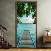 olcso Ajtófedelek-Tájkép Óceán Tengerpart Ajtó Dekorációk Ajtó Burkolatok Ajtó Gobelin Ajtó Függöny Dekoráció Háttér Belső/Külső Ajtó Banner A Bejárati Ajtóhoz Farmház