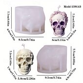 cheap Mold-2pcs Rose Skull Head Silicone Molds for Resin Casting DIY Candle &amp; Epoxy Resin Crafts Home Decor Plaster Clay Molds with Intricate Floral Design Home Decor MoldsDetailed Design Durable Silicone