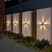 economico Applique per esterni-1 lampada da parete solare impermeabile per esterni con 5 fasci LED, illuminazione per cortile, giardino, recinzione, balcone, scala